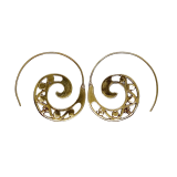 Boucles d'oreilles grandes Spirales motifs or 347407