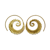Boucles d'oreilles Spirales plumes or 347414