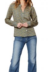 Chemise à col mao pour femme couleur claire hippie Jade