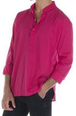 Chemise en coton pour homme avec col à boutons rose Jake 295829