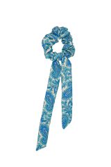 Chouchou 2en1 foulard amovible bleu à motifs paisleys 332543