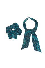 Chouchou 2en1 foulard amovible bleu bohème 327590