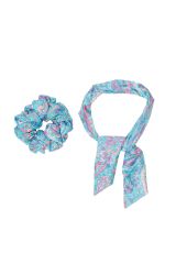 Chouchou 2en1 foulard amovible bleu rose pastel 327582
