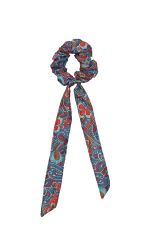 Chouchou 2en1 foulard amovible motifs paisleys rouge et bleu 332490
