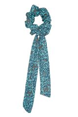 Chouchou 2en1 transformble en foulard  ethnic blue