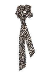 Chouchou 2en1 transformble en foulard  noir et blanc