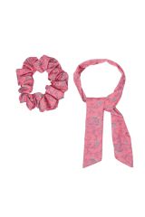 Chouchou 2en1 transformble en foulard  sweety rose