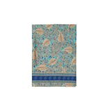 Foulard grand format imprimé bohème ethnique bleu motif Kaitlyn 347915