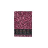 Foulard grand format imprimé bohème ethnique rose motif noir Daniela 348094