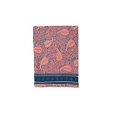Foulard grand format imprimé bohème ethnique rose motifs Erika 347846