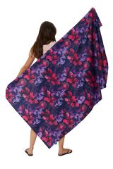 Grand foulard paréo couleur violette à fleurs hawaii Laney 330184