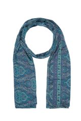 Grand foulard paréo femme bohème ethnique d'été bleu camaieu Gabriela 327781