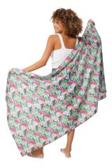 Grand foulard paréo imprimé exotique d'été pour soirée Rosa 330186