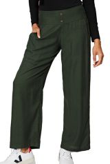 Pantalon ample pour femme couleur unie kaki boho Catalina