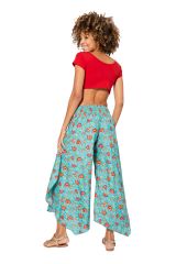 Pantalon asymétrique imprimé coloré et tendance floral Austin