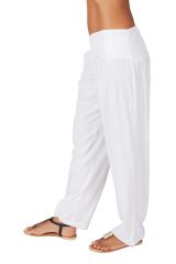 Pantalon Blanc à taille basse Ethnique et Original pour femme Giulio 282293