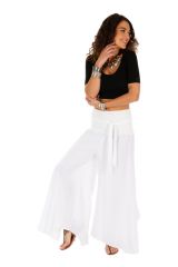 Pantalon blanc original pour femme fluide et ample Monika 311075