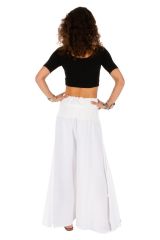 Pantalon blanc original pour femme fluide et ample Monika 311076