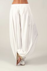 Pantalon Blanc pour Femme bouffant Ethnique et Original Gilian