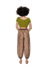 Pantalon chic pour femme imprimé ethnique à poches Agathe