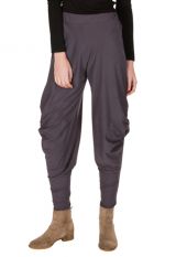 Pantalon chic pour femme original et ample gris Binta 298414