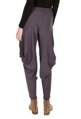 Pantalon chic pour femme original et ample gris Binta 298418