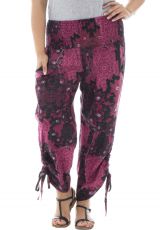 Pantalon grande taille coupe bouffante  avec imrpimés colorés Laly 291926
