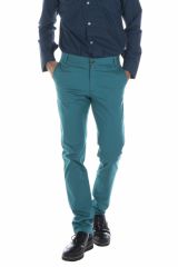 Pantalon homme chino bleu chic fête couleur pas cher Jule 314357