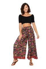 Pantalon long à fleurs colorées chic bohème Avra