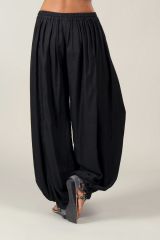 Pantalon Noir pour femme bouffant Ethnique et Original Gilian