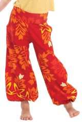 Pantalon Orange pour Fille Bouffant Ethnique et Coloré Chaca 280096