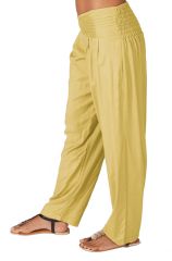 Pantalon pour femme taille basse Ethnique et Original  Giulio Crème 314296