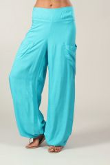 Pantalon turquoise pour femme fluide et agréable Cédric 318551