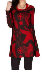 RLa Robe tendance courte imprimé de motifs asiatique Rouge Seven 301824