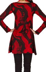 RLa Robe tendance courte imprimé de motifs asiatique Rouge Seven 301826
