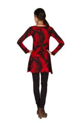 RLa Robe tendance courte imprimé de motifs asiatique Rouge Seven 301827