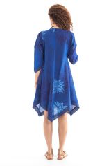 Robe Asymétrique forme Kimono Originale et Ethnique Kashia Bleue 281970