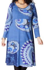 Robe Bleue Ambraza pour femme pulpeuse Ethnique et Colorée 286767