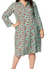 Robe chemisier femme grande taille à fleurs rouge chic Atheer 328705