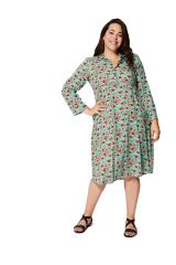 Robe chemisier femme grande taille à fleurs rouge chic Atheer 328706