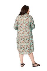 Robe chemisier femme grande taille à fleurs rouge chic Atheer 328707