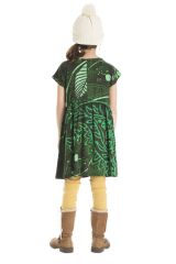 Robe colorée pour petite fille pas chère de couleur vert 302254
