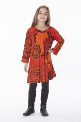 Robe courte et large pour fille de couleur orange 287346