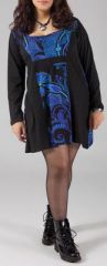 Robe courte femme pulpeuse Ethnique et Originale Kadija Bleu Vif 274894
