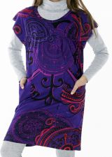 Robe courte imprimée de couleur violette Mathilde 287356