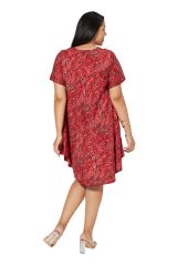 Robe courte pour femme grande taille rouge   Anta