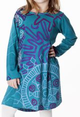 Robe courte pour fille Turquoise Originale et Colorée Brenda 286956