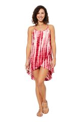 Robe courte tie and dye blanc et rouge Barbie