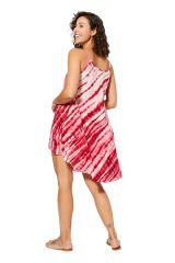 Robe courte tie and dye blanc et rouge Barbie