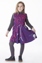 Robe courte violette style ethnique pour enfant 287392